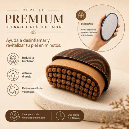 Cepillo de Drenaje Linfático Premium + Regalo Piedra Depiladora